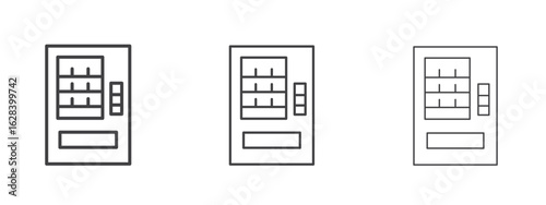 Vending machine icon in linear, outline icon isolated on white background