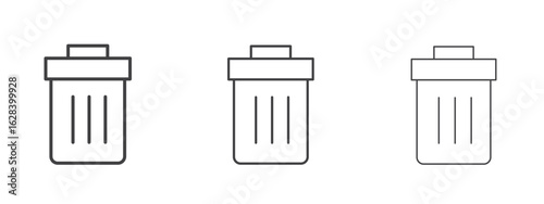 Trash icon in linear, outline icon isolated on white background
