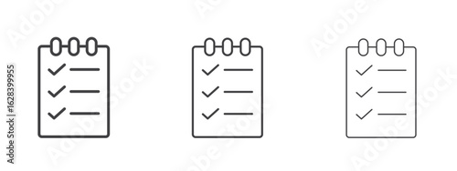 Todo list icon in linear, outline icon isolated on white background