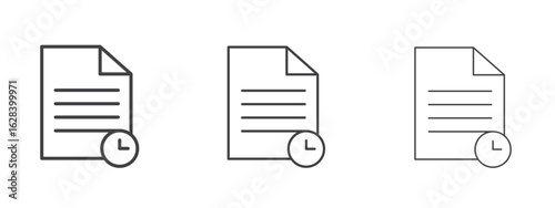 Timesheet icon in linear, outline icon isolated on white background