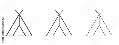 Tent icon in linear, outline icon isolated on white background