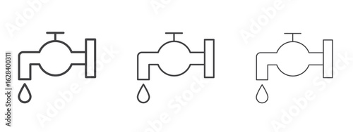 Tap icon in linear, outline icon isolated on white background