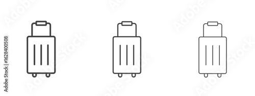 Suitcase icon in linear, outline icon isolated on white background
