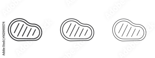 Steak icon in linear, outline icon isolated on white background