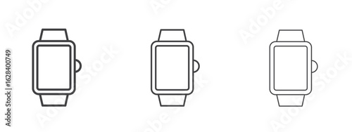 Smartwatch icon in linear, outline icon isolated on white background