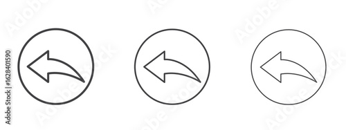 Reply icon in linear, outline icon isolated on white background