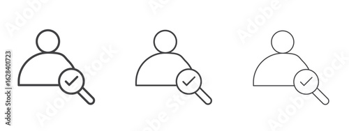 Recruitment icon in linear, outline icon isolated on white background