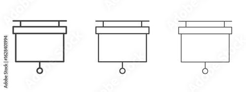 Presentation screen icon in linear, outline icon isolated on white background