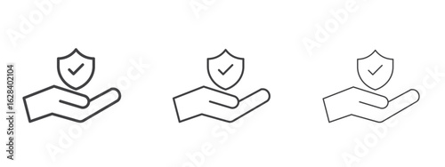 Policyholder icon in linear, outline icon isolated on white background