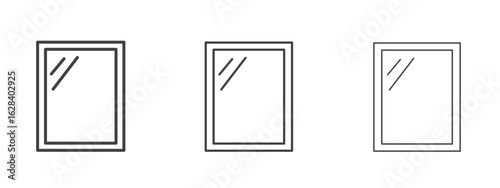 Mirror icon in linear, outline icon isolated on white background