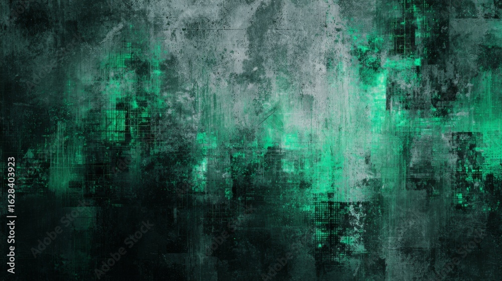 Fototapeta premium Abstract Urban Military Style Background with Dark Texture and Green Highlights for Creative Projects