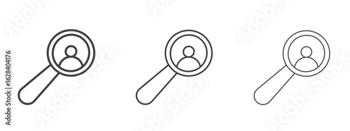 Hiring icon in linear, outline icon isolated on white background