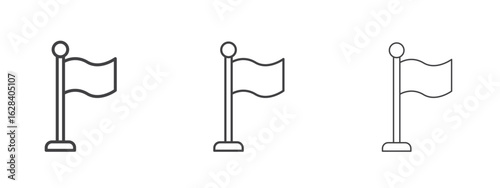 Flag icon in linear, outline icon isolated on white background