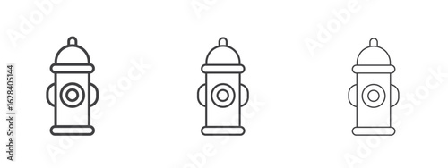 Fire hydrant icon in linear, outline icon isolated on white background