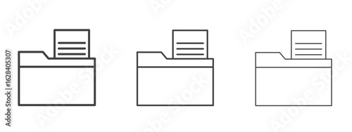 File icon in linear, outline icon isolated on white background