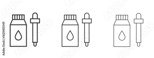 Essential oils icon in linear, outline icon isolated on white background