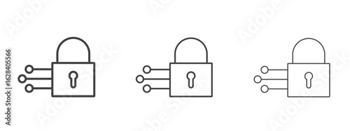 Encryption icon in linear, outline icon isolated on white background