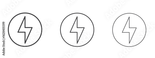 Electricity icon in linear, outline icon isolated on white background