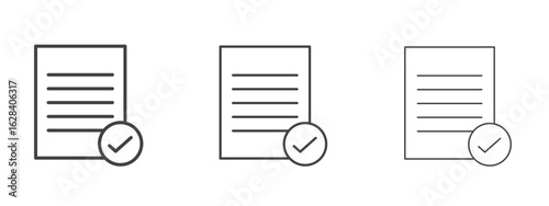 Compliance icon in linear, outline icon isolated on white background