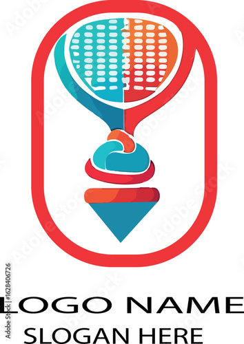 padel logo icon vector white background .