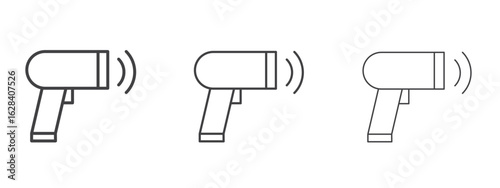 Barcode scanner icon in linear, outline icon isolated on white background