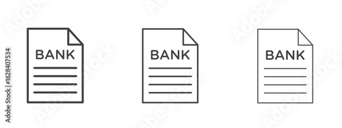 Bank statement icon in linear, outline icon isolated on white background
