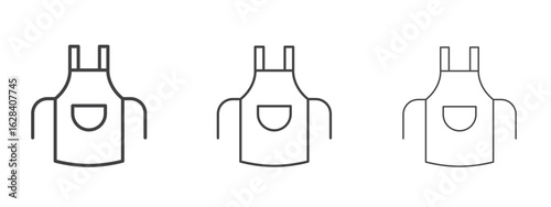 Apron icon in linear, outline icon isolated on white background