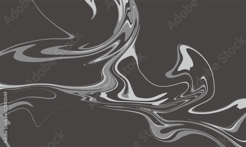 Elegant abstract background featuring a liquid marbling effect in shades of grey and white. Modern fluid art design for creative projects.
