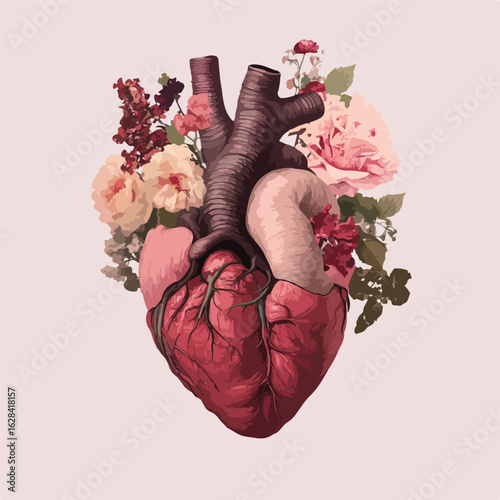 Human Heart Anatomy 3D Illustration