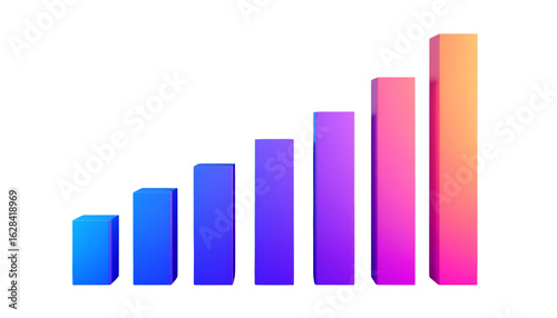 Colorful rising bar graph, growth chart, financial success concept on transparent background Free Download Colorful rising bar graph, growth chart, financial success concept on transparent background - GFXLoad