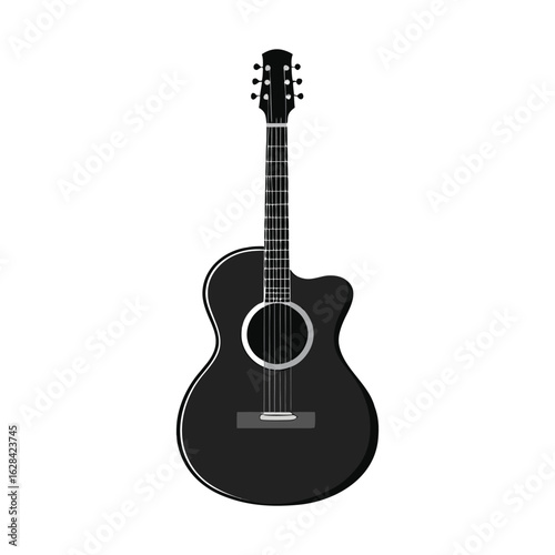 Black Acoustic Guitar Illustration