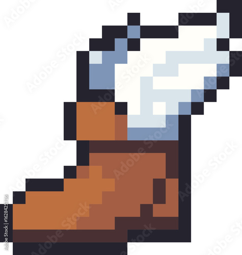 pixel illustration of a winged speed boots icon