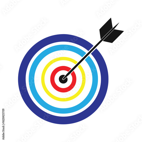 Bullseye Target with Arrow Hitting Center