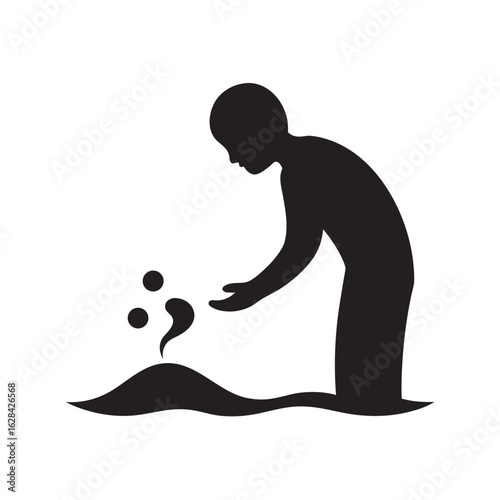 Alzheimers Memory Beach Scene Silhouette