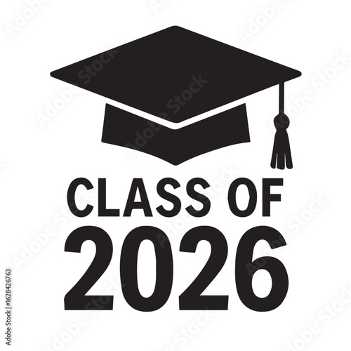 Class of 2026 Graduation Cap Icon Vector