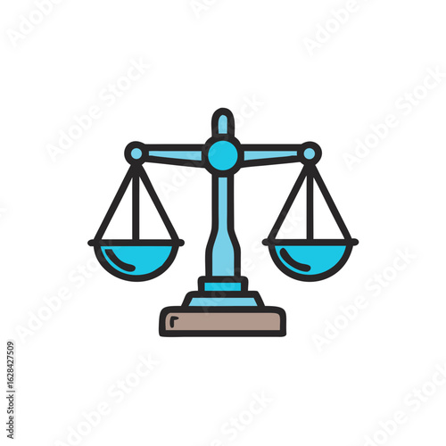 Balanced scales symbolizing concept of justice  