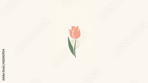 Vector logo showing a tulip silhouette with subtle geometric patterns, emphasizing simplicity and freshness in floral design 