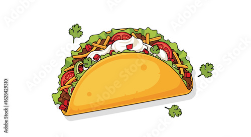 delicious taco illustration perfect for mexican restaurant menus
