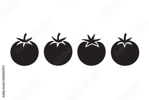 Various tomato silhouette icon graphics