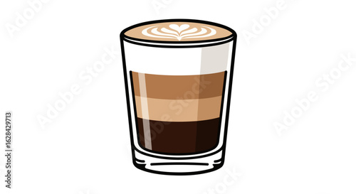 layered latte art perfect for coffee shop menus branding