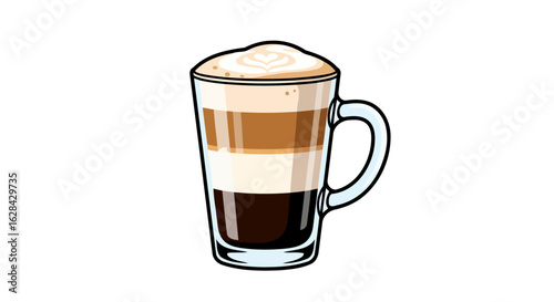 layered latte art delicious coffee drink for cafe menus