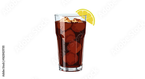 refreshing cola with ice and lemon perfect for summer menus