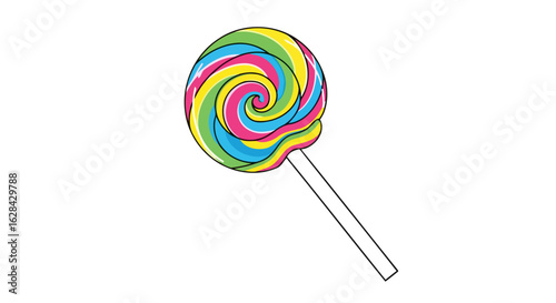 rainbow swirl lollipop sweet candy treat for festive designs