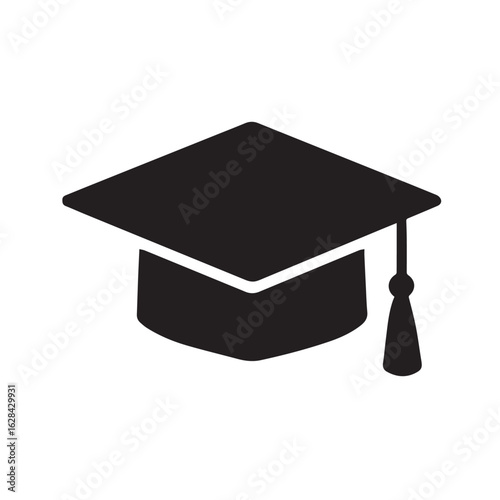 Academic graduation cap vector icon