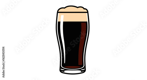 refreshing dark beer pint craft brewery menu design element