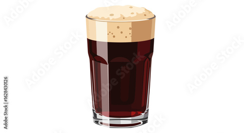 refreshing dark beer in glass perfect for brewery menus ads