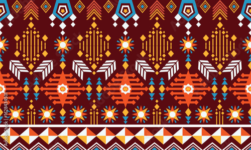 Tribal ethnic colorful bohemian pattern, Geometric fabric