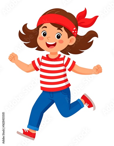 Happy girl running