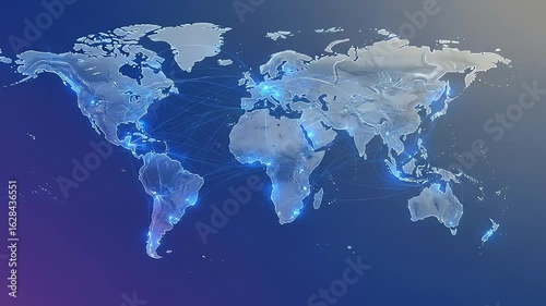 Global world map with connections