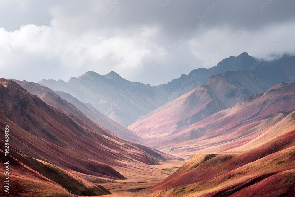 Naklejka premium Dreamlike terrain where land flows like liquid